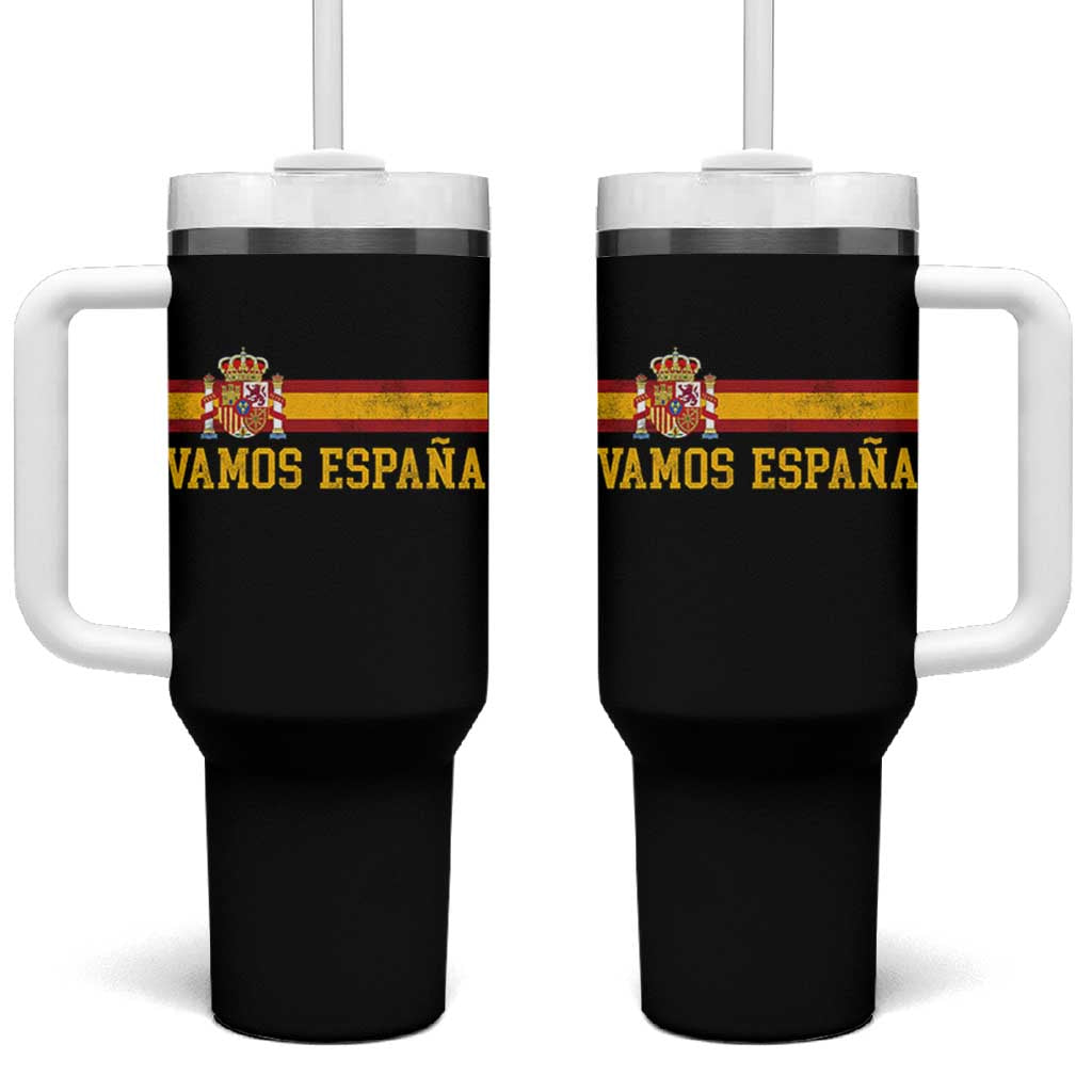 Vamos Espana Spainish Flag Vintage Spain Coat of Arms Tumbler With Handle