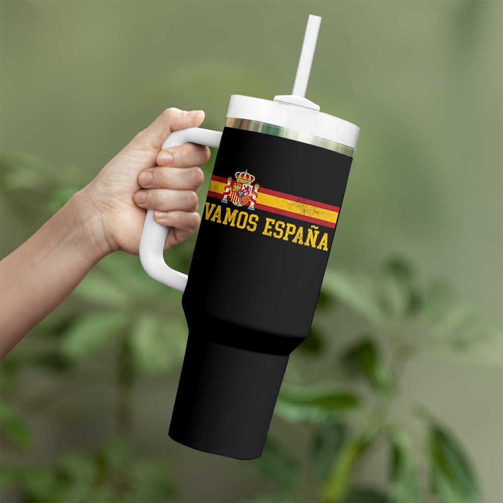 Vamos Espana Spainish Flag Vintage Spain Coat of Arms Tumbler With Handle