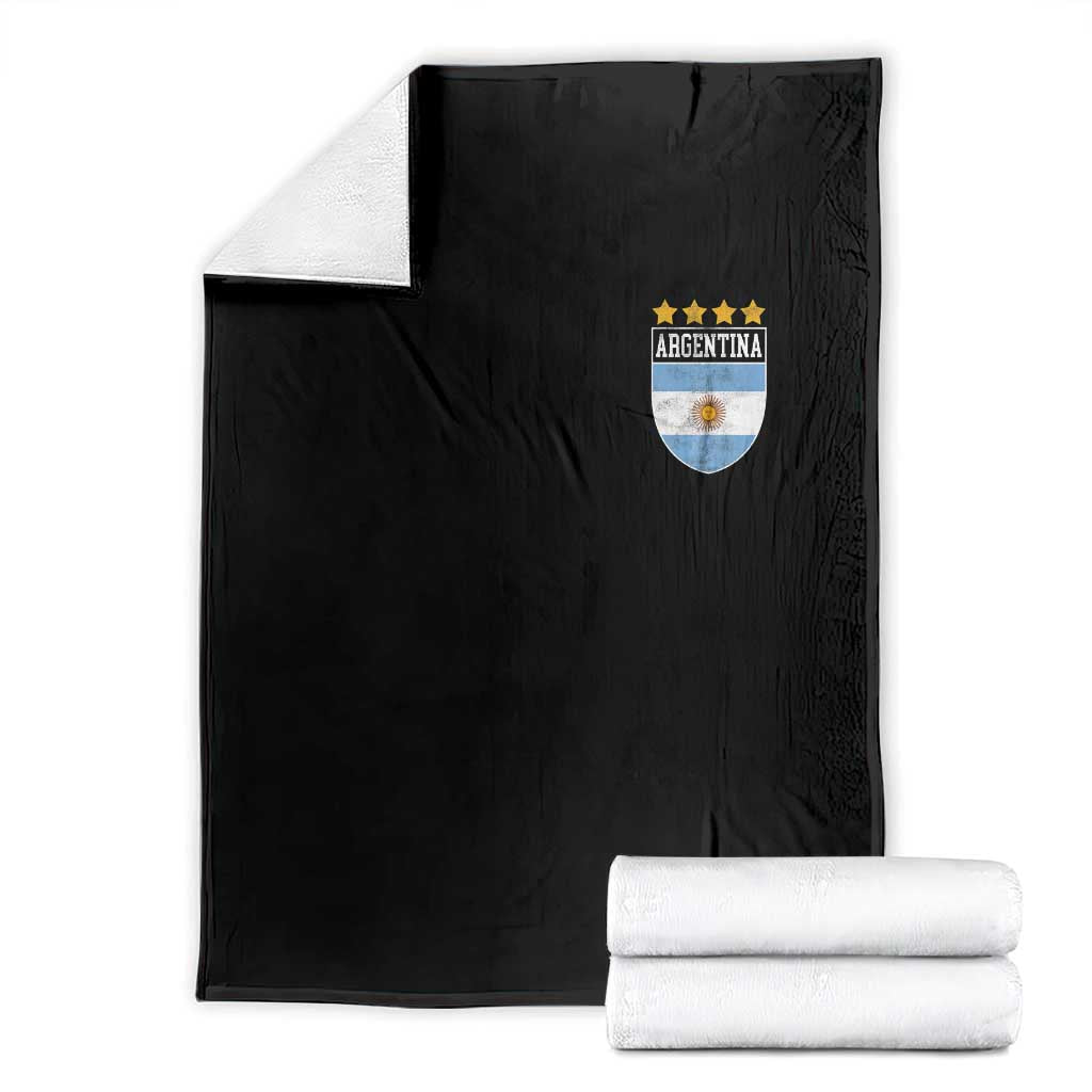 Argentina 4th Star Vintage Argentine Football Crest Throw Blanket
