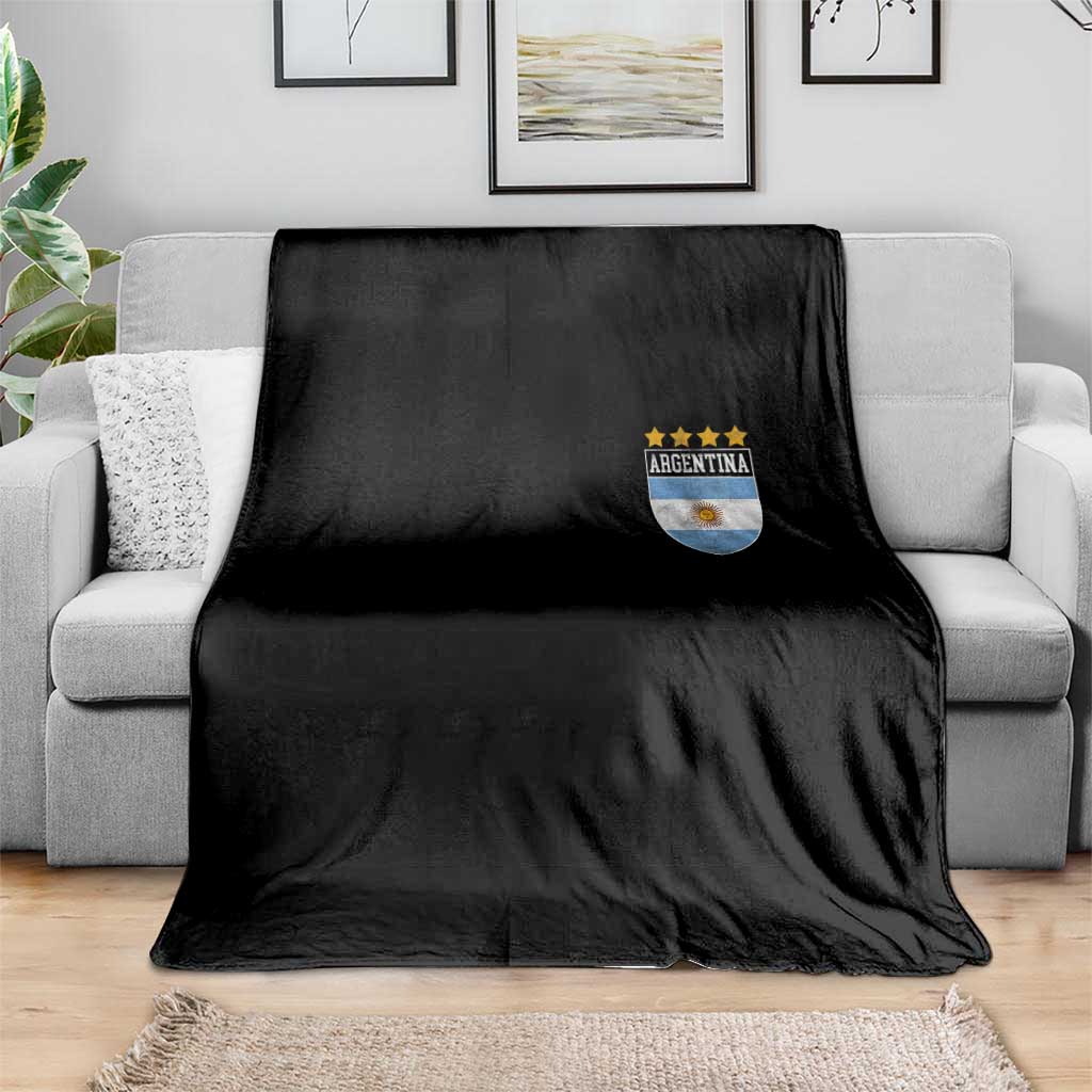 Argentina 4th Star Vintage Argentine Football Crest Throw Blanket