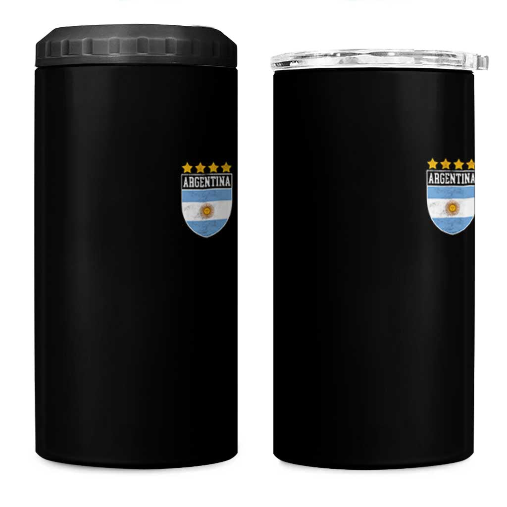 Argentina 4th Star Vintage Argentine Football Crest 4 in 1 Can Cooler Tumbler