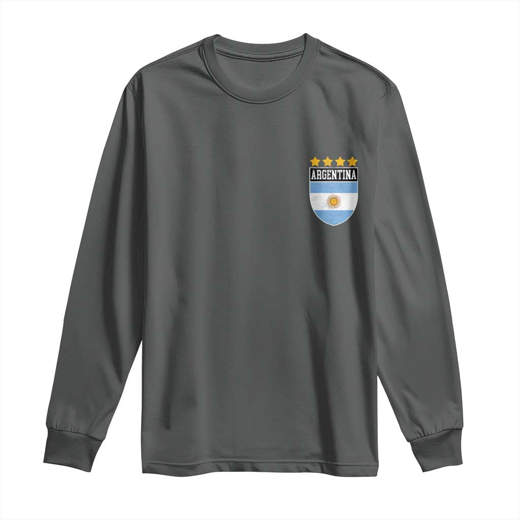 Argentina 4th Star Vintage Argentine Football Crest Long Sleeve Shirt