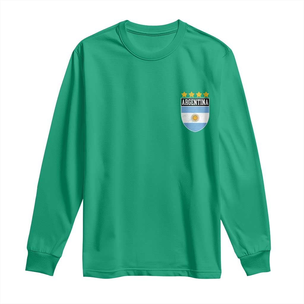 Argentina 4th Star Vintage Argentine Football Crest Long Sleeve Shirt