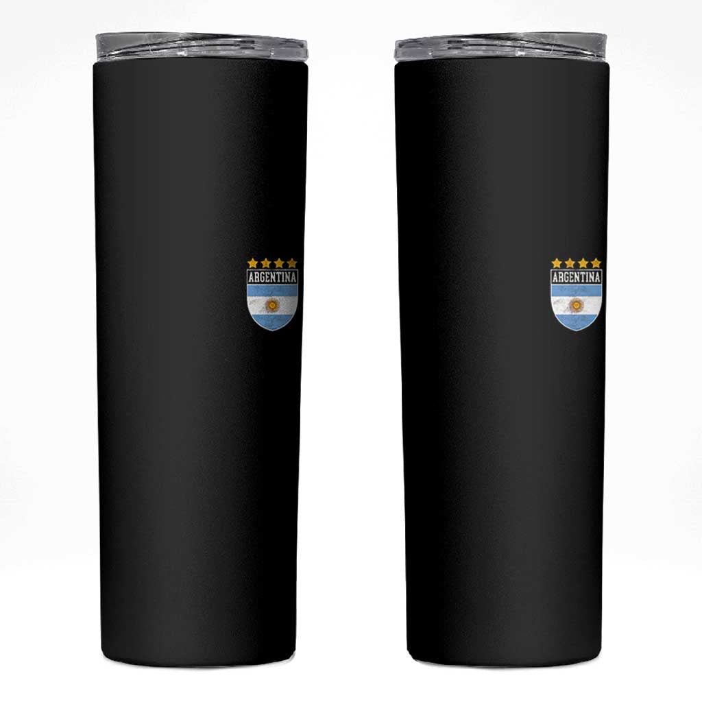 Argentina 4th Star Vintage Argentine Football Crest Skinny Tumbler