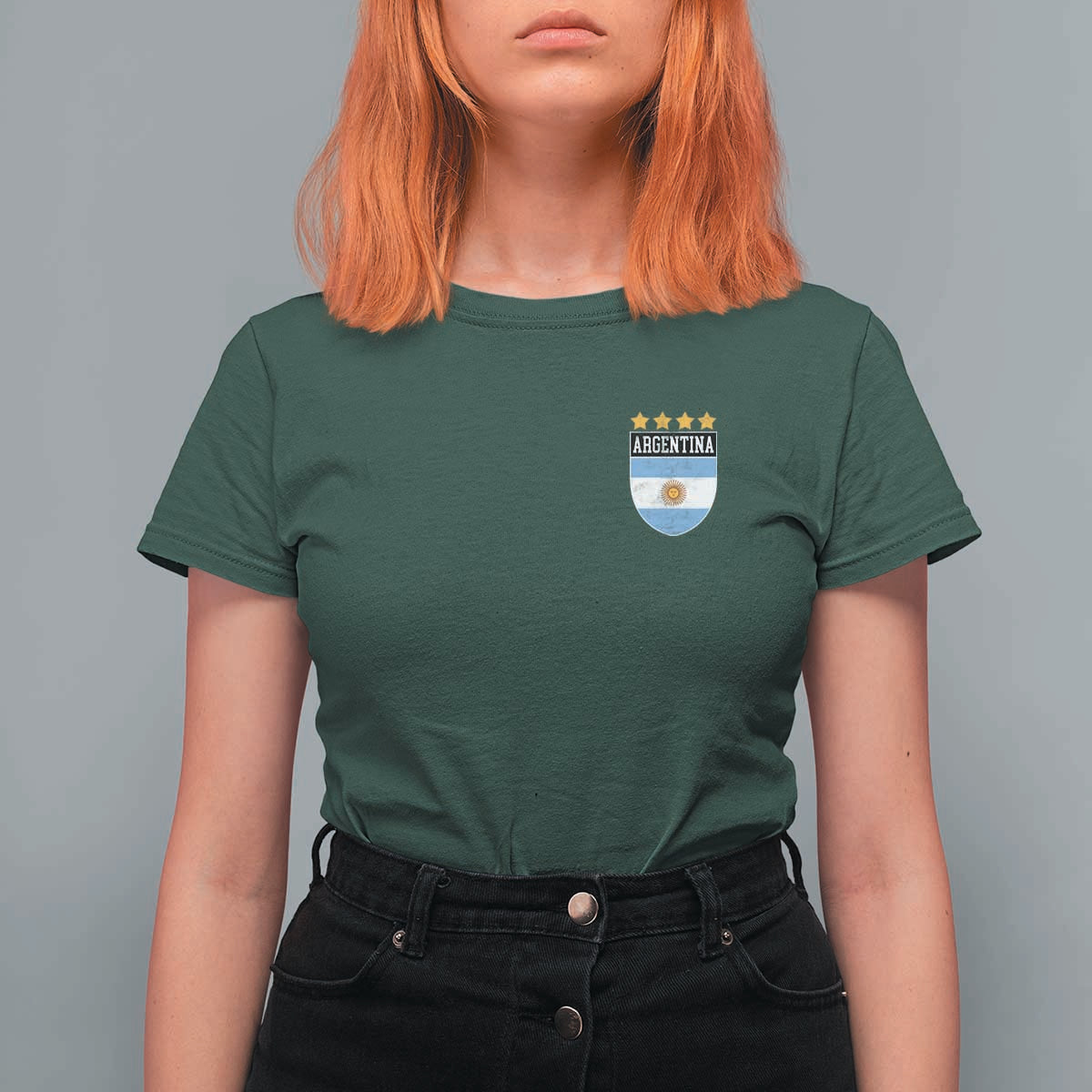 Argentina 4th Star Vintage Argentine Football Crest T Shirt For Women