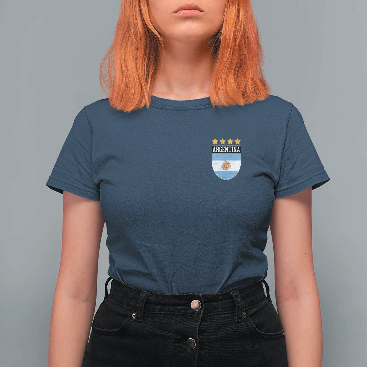 Argentina 4th Star Vintage Argentine Football Crest T Shirt For Women