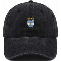 Argentina 4th Star Vintage Argentine Football Crest Washed Cotton Baseball Cap