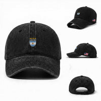 Argentina 4th Star Vintage Argentine Football Crest Washed Cotton Baseball Cap