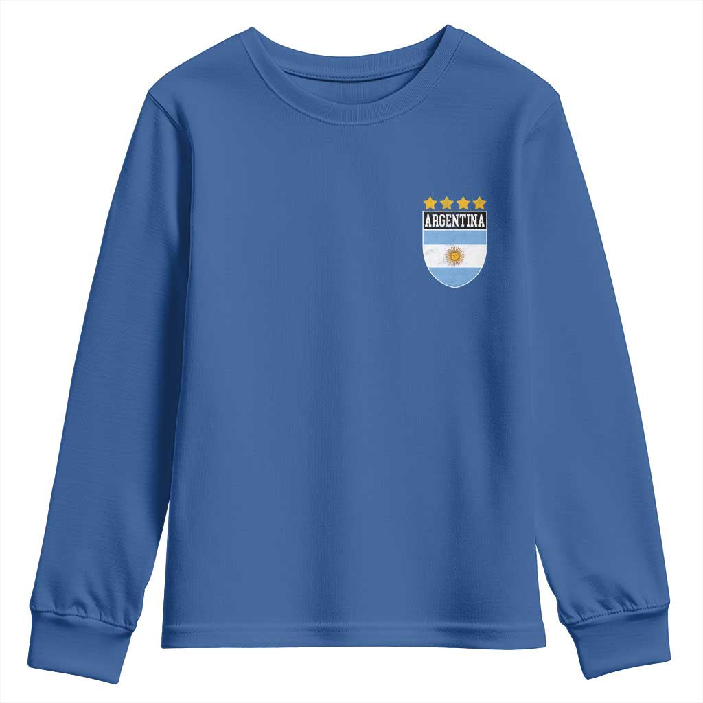 Argentina 4th Star Vintage Argentine Football Crest Youth Sweatshirt