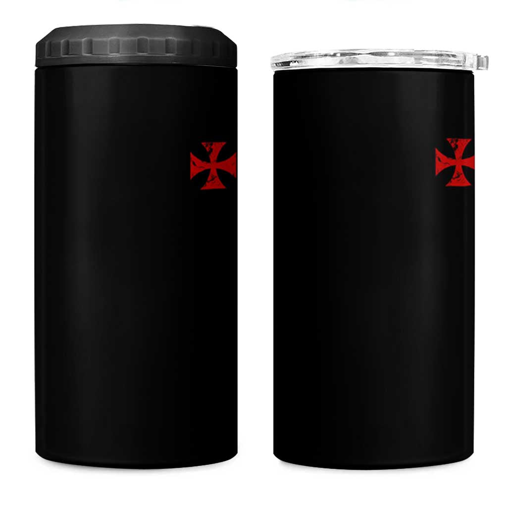 Vintage Catholic Knight Templar Crusader Cross 4 in 1 Can Cooler Tumbler