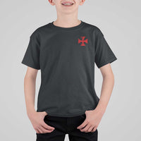 Vintage Catholic Knight Templar Crusader Cross T Shirt For Kid