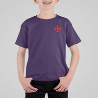 Vintage Catholic Knight Templar Crusader Cross T Shirt For Kid