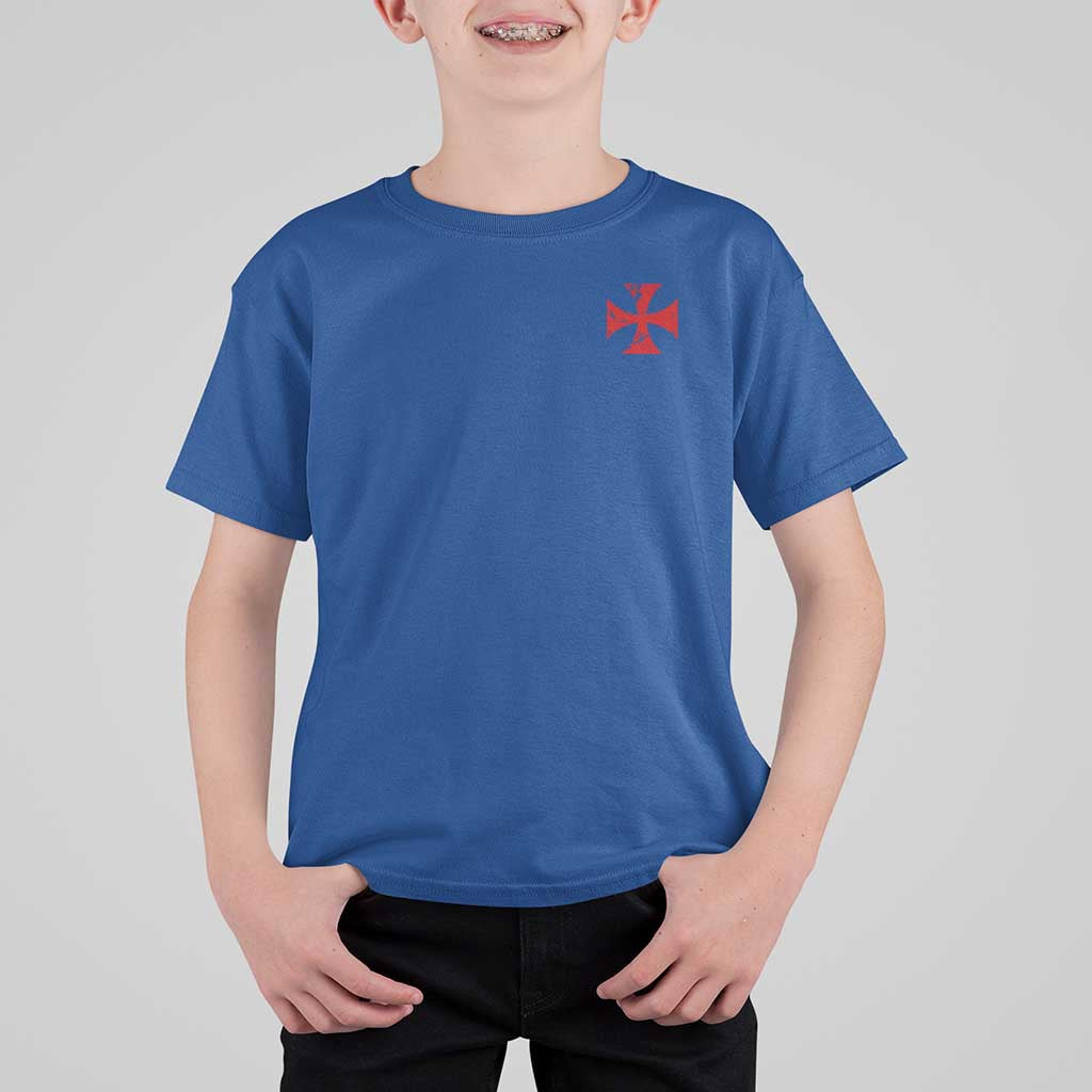 Vintage Catholic Knight Templar Crusader Cross T Shirt For Kid
