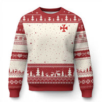 Vintage Catholic Knight Templar Crusader Cross Ugly Christmas Sweater