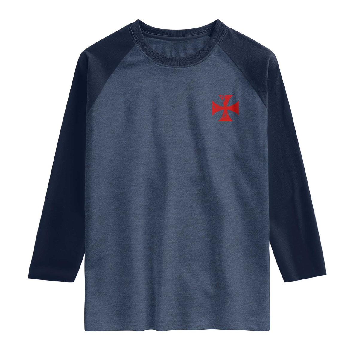 Vintage Catholic Knight Templar Crusader Cross Raglan Shirt