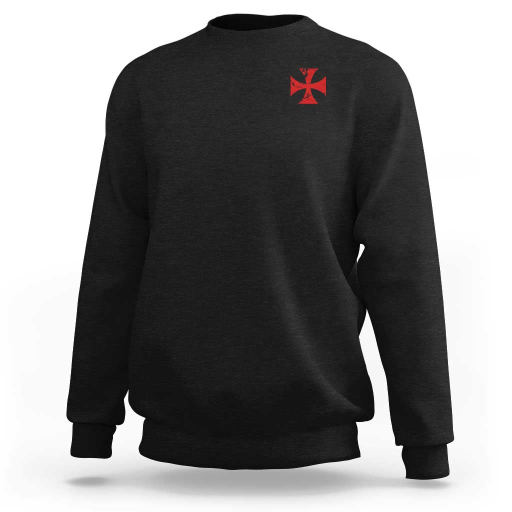 Vintage Catholic Knight Templar Crusader Cross Sweatshirt