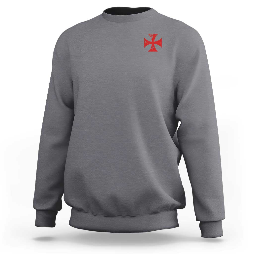 Vintage Catholic Knight Templar Crusader Cross Sweatshirt