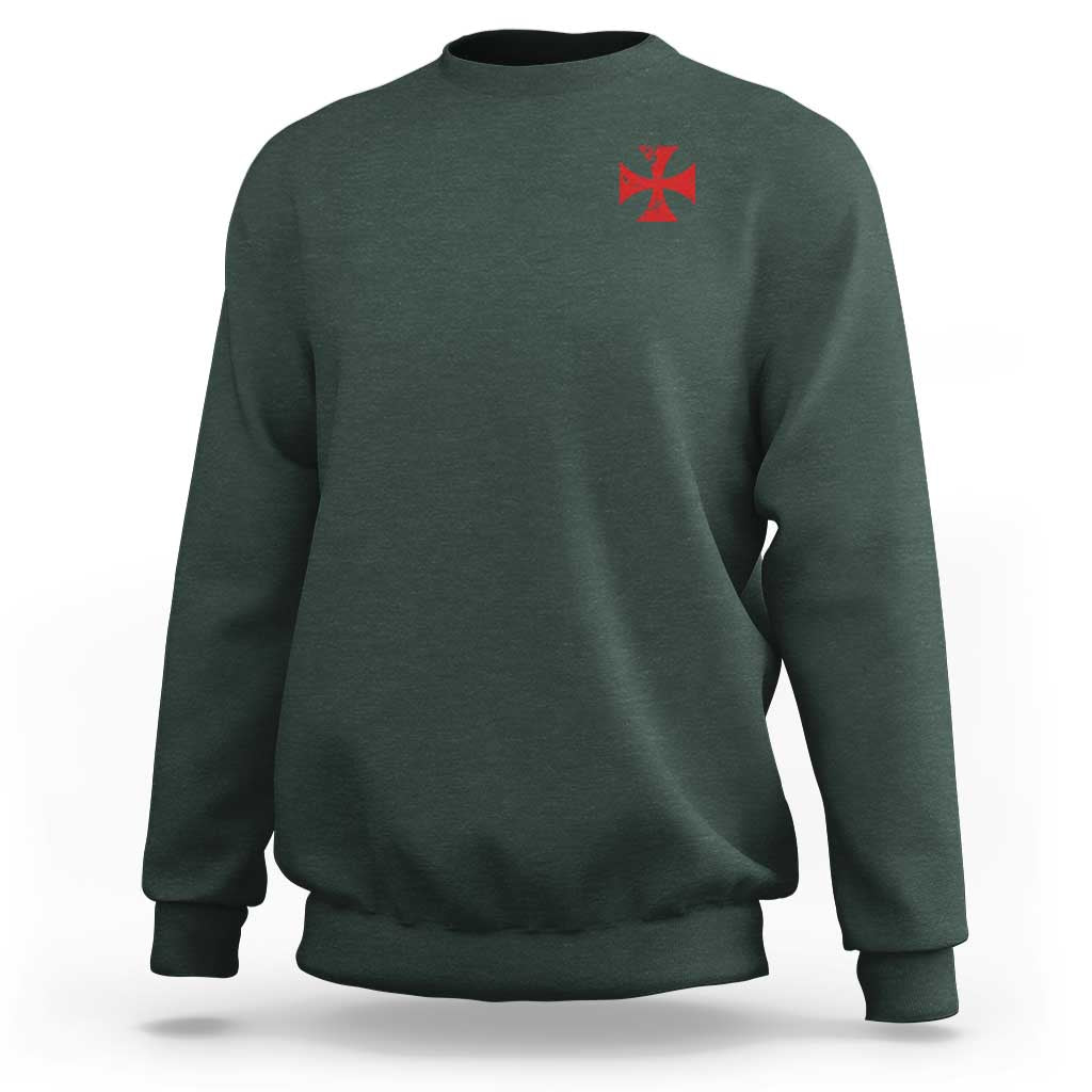 Vintage Catholic Knight Templar Crusader Cross Sweatshirt