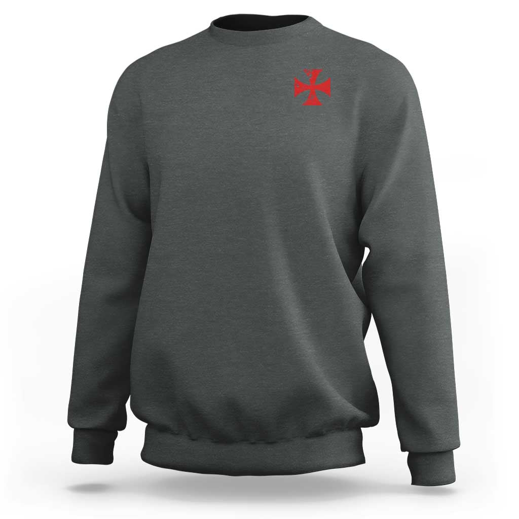 Vintage Catholic Knight Templar Crusader Cross Sweatshirt