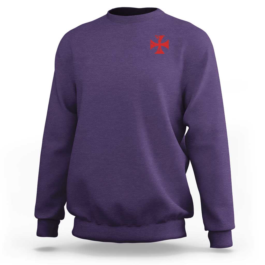 Vintage Catholic Knight Templar Crusader Cross Sweatshirt
