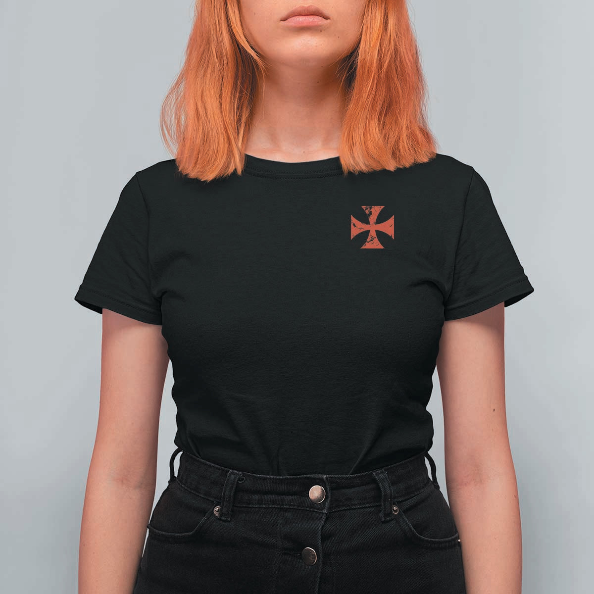 Vintage Catholic Knight Templar Crusader Cross T Shirt For Women