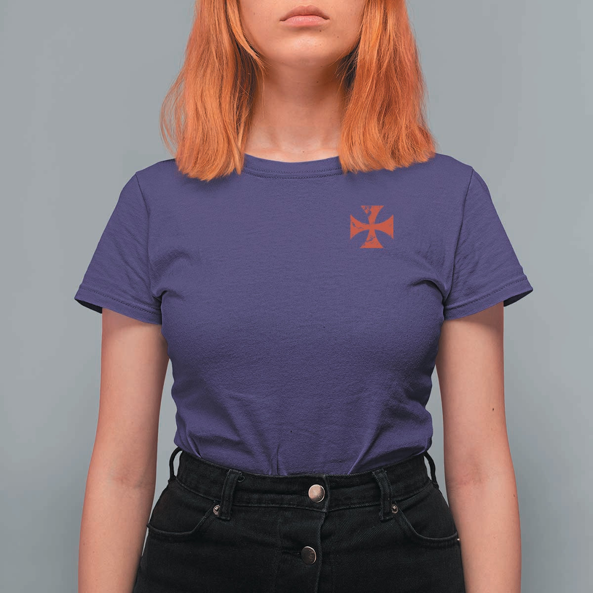 Vintage Catholic Knight Templar Crusader Cross T Shirt For Women