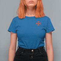 Vintage Catholic Knight Templar Crusader Cross T Shirt For Women