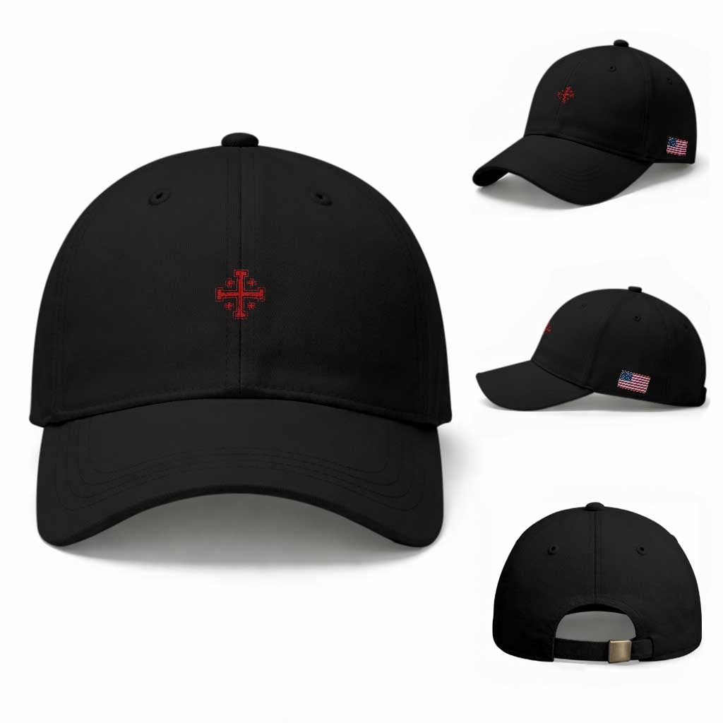 Vintage Catholic Knight Templar Jerusalem Cross Baseball Cap