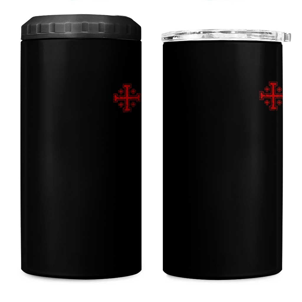 Vintage Catholic Knight Templar Jerusalem Cross 4 in 1 Can Cooler Tumbler