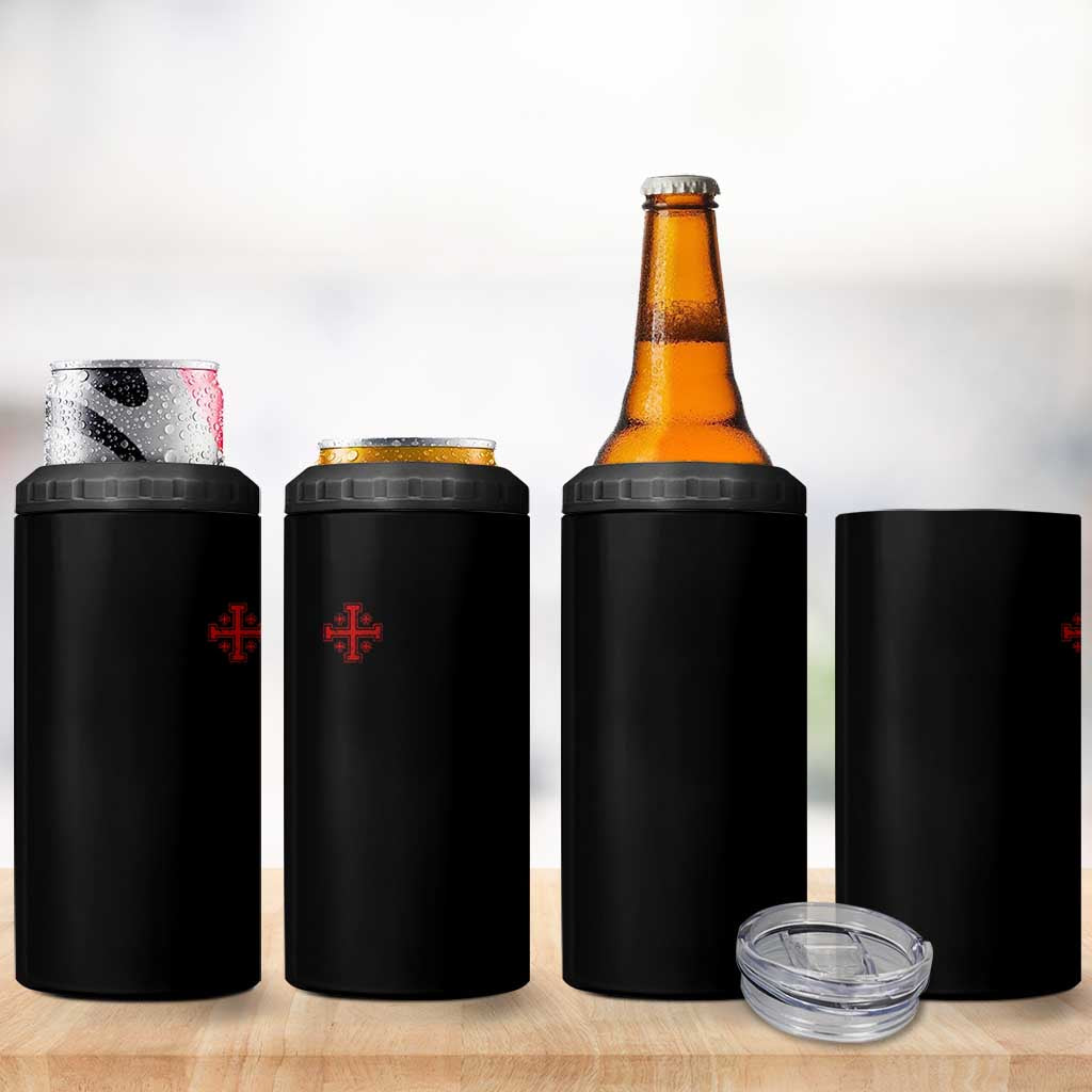 Vintage Catholic Knight Templar Jerusalem Cross 4 in 1 Can Cooler Tumbler