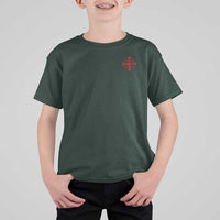 Vintage Catholic Knight Templar Jerusalem Cross T Shirt For Kid