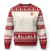 Vintage Catholic Knight Templar Jerusalem Cross Ugly Christmas Sweater
