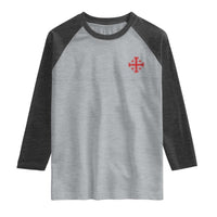 Vintage Catholic Knight Templar Jerusalem Cross Raglan Shirt