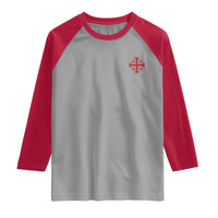 Vintage Catholic Knight Templar Jerusalem Cross Raglan Shirt