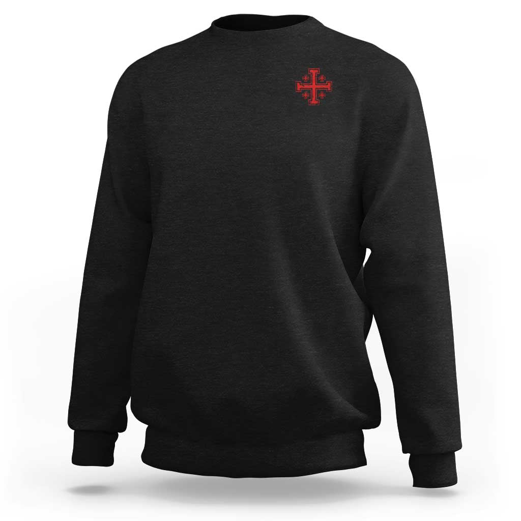 Vintage Catholic Knight Templar Jerusalem Cross Sweatshirt