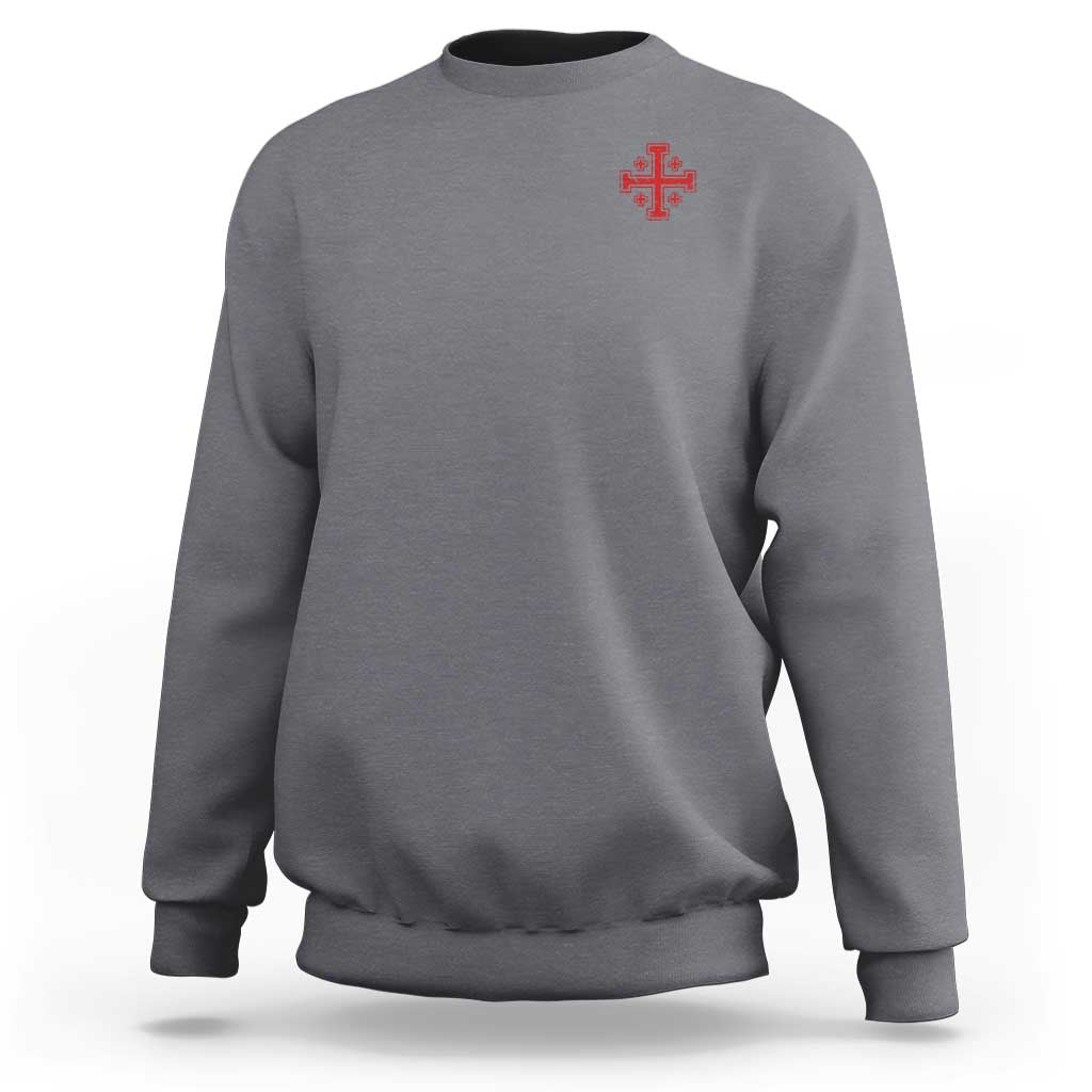 Vintage Catholic Knight Templar Jerusalem Cross Sweatshirt