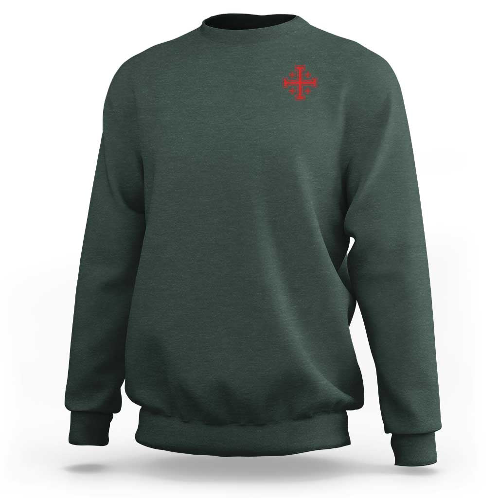 Vintage Catholic Knight Templar Jerusalem Cross Sweatshirt