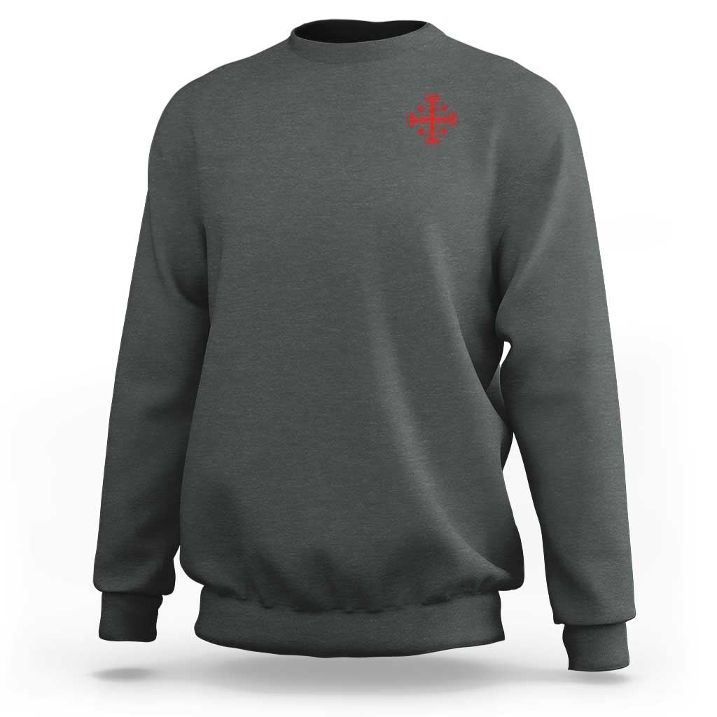 Vintage Catholic Knight Templar Jerusalem Cross Sweatshirt