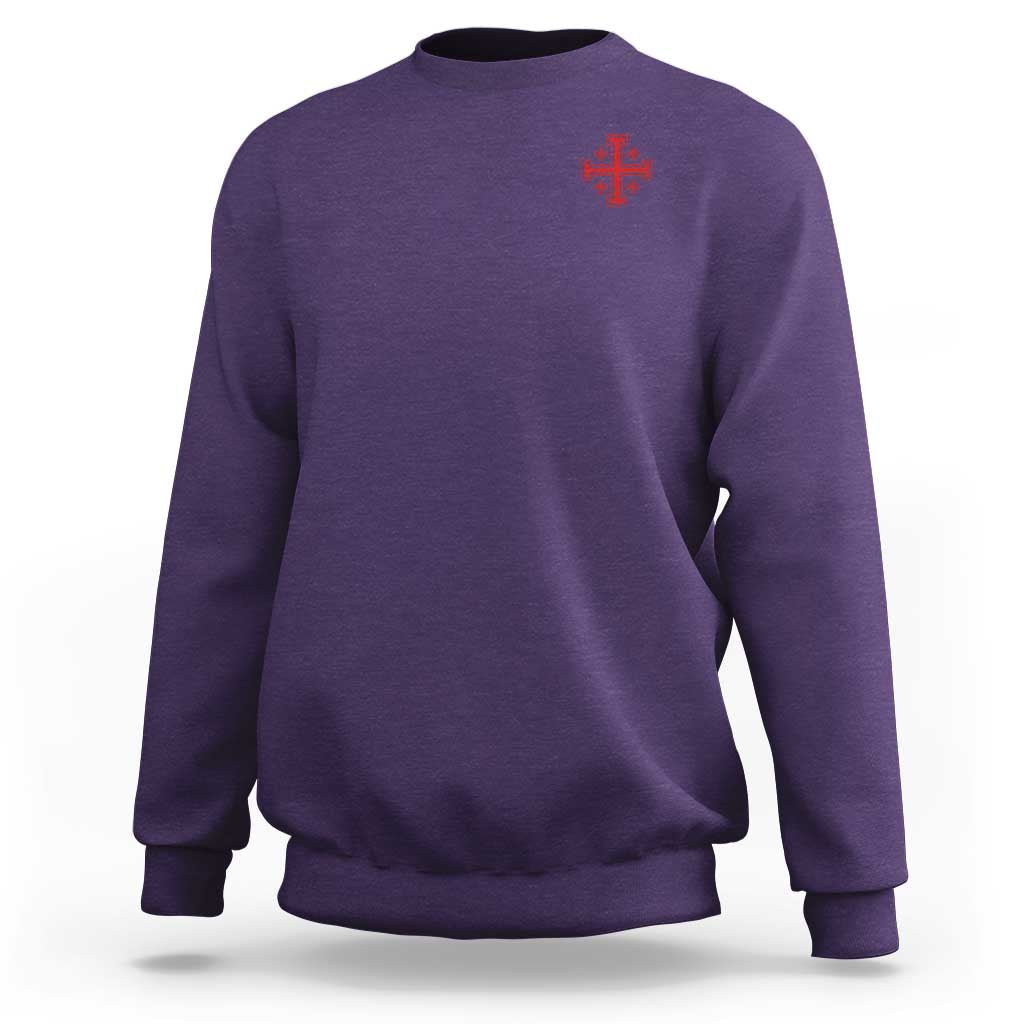 Vintage Catholic Knight Templar Jerusalem Cross Sweatshirt