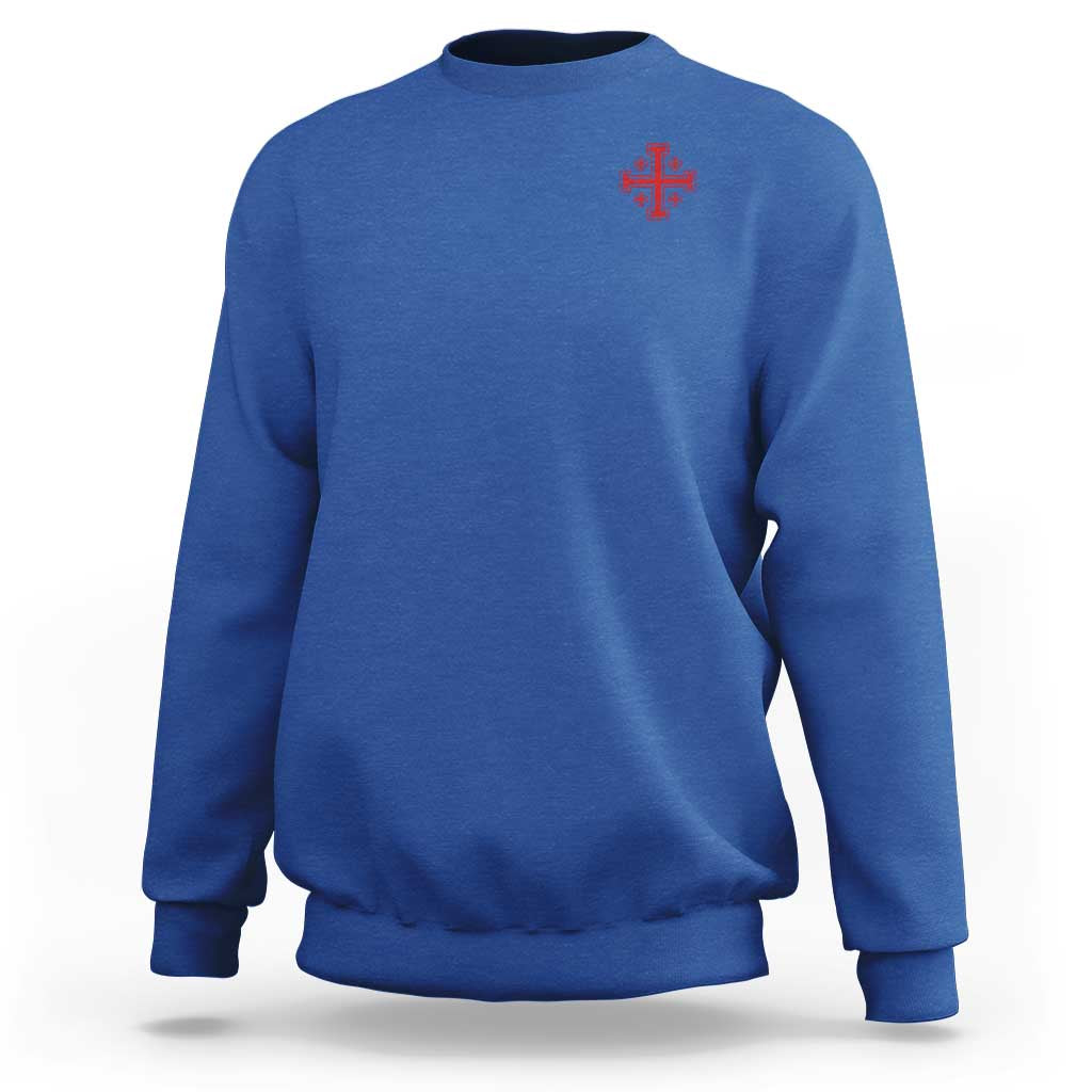 Vintage Catholic Knight Templar Jerusalem Cross Sweatshirt