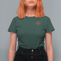 Vintage Catholic Knight Templar Jerusalem Cross T Shirt For Women