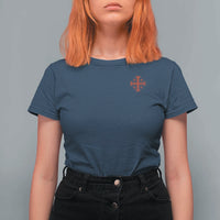 Vintage Catholic Knight Templar Jerusalem Cross T Shirt For Women