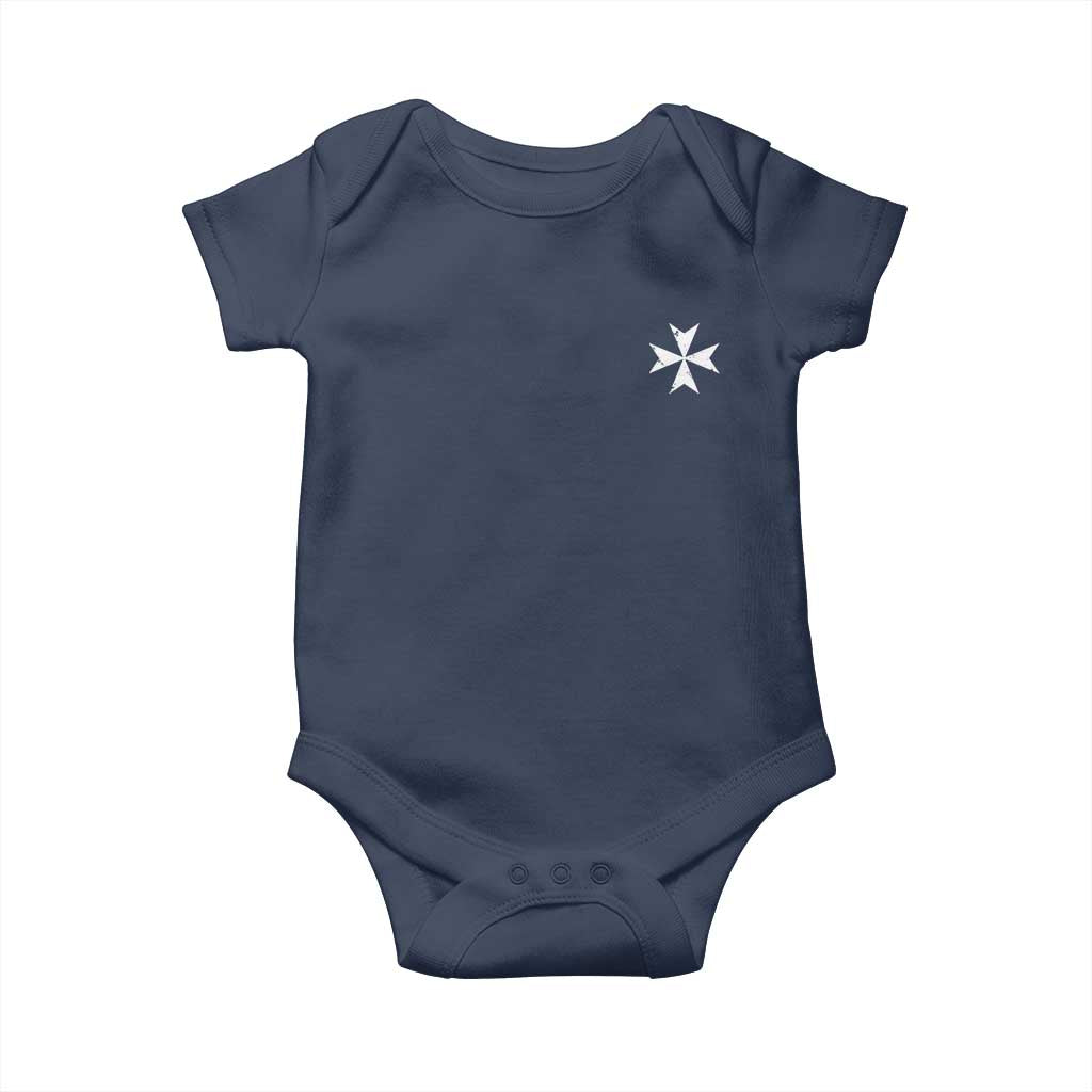 Knights Hospitaller Vintage Maltese Cross Catholic Christian Baby Onesie