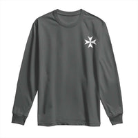 Knights Hospitaller Vintage Maltese Cross Catholic Christian Long Sleeve Shirt
