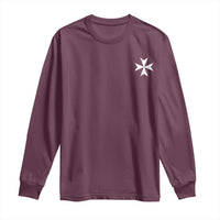 Knights Hospitaller Vintage Maltese Cross Catholic Christian Long Sleeve Shirt
