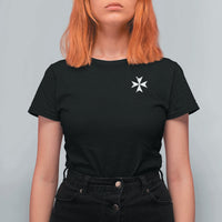 Knights Hospitaller Vintage Maltese Cross Catholic Christian T Shirt For Women