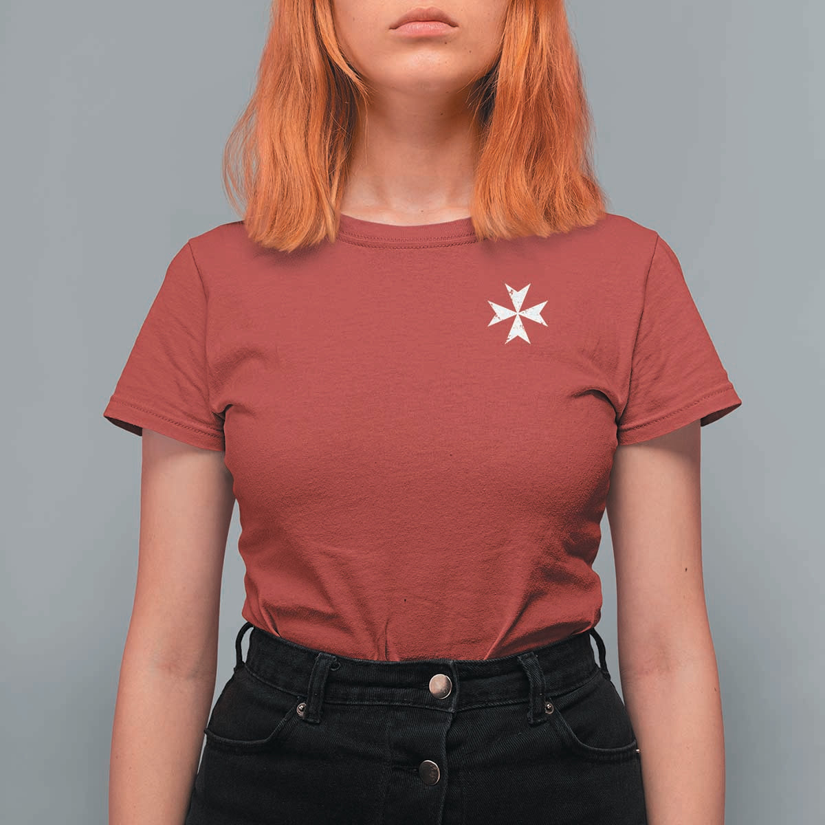 Knights Hospitaller Vintage Maltese Cross Catholic Christian T Shirt For Women