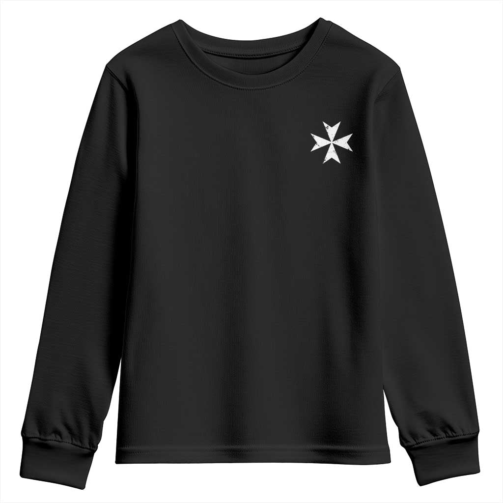 Knights Hospitaller Vintage Maltese Cross Catholic Christian Youth Sweatshirt