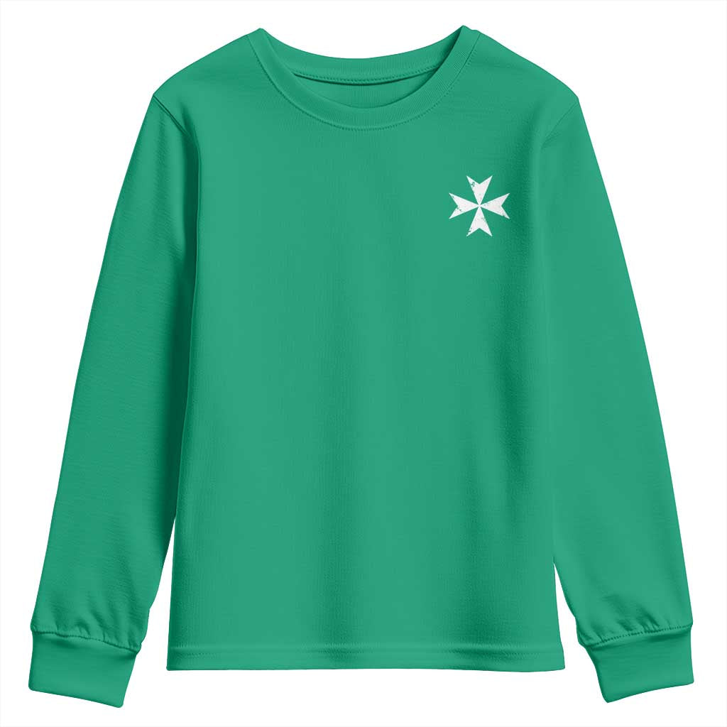 Knights Hospitaller Vintage Maltese Cross Catholic Christian Youth Sweatshirt