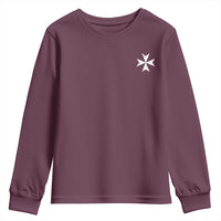 Knights Hospitaller Vintage Maltese Cross Catholic Christian Youth Sweatshirt